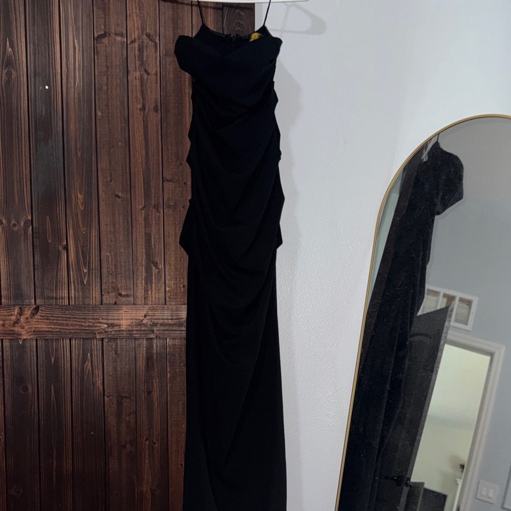 Nicole Miller Strapless Black Gown